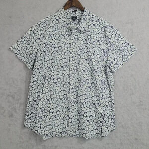 J.Crew Flex Washed Slim Fit Floral Shirt XXL Daisy Print  Men's 7CT